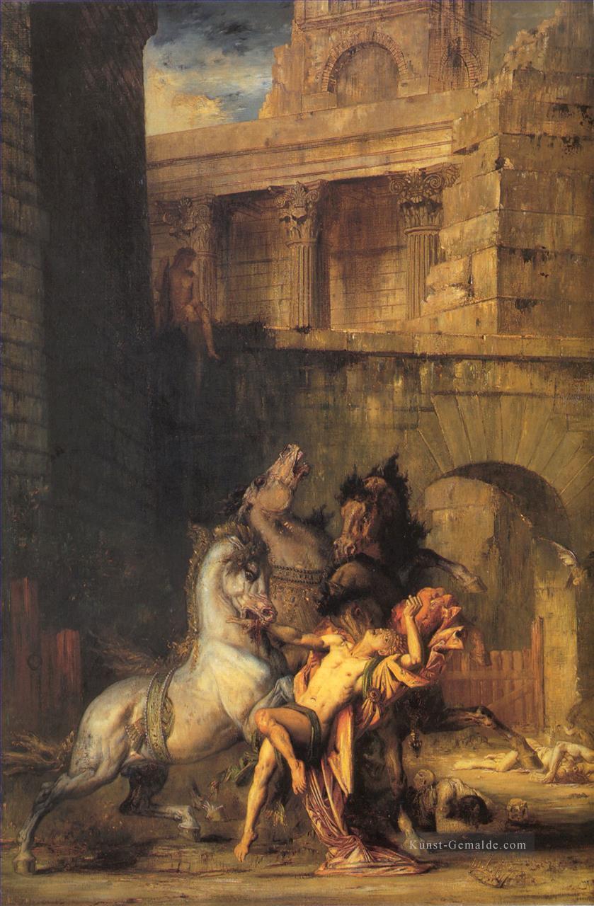 Diomedes Devoured durch seine Pferde Symbolismus biblischen mythologischen Gustave Moreau Ölgemälde